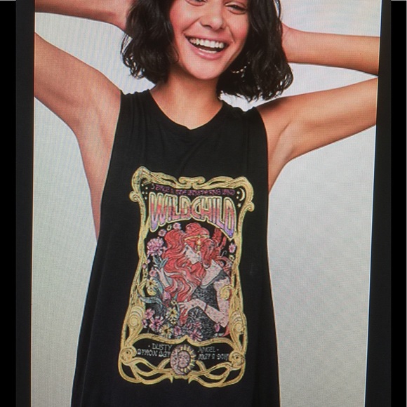 Spell Tops - BNWT Spell Wild Child Tee Black S